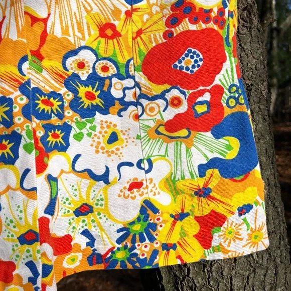 70s Handmade Floral Blazer Jacket / Top Groovy Pop Art Psychedelic Colorful - Picture 4 of 16